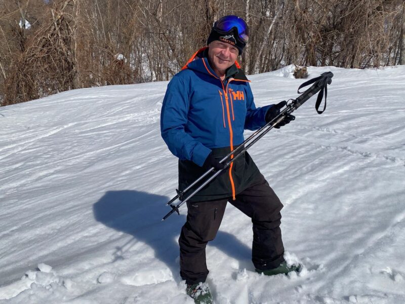 James with Komperdell Carbon FXP4 Expeditions Vario All-Season Poles. Image © PlanetSKI.